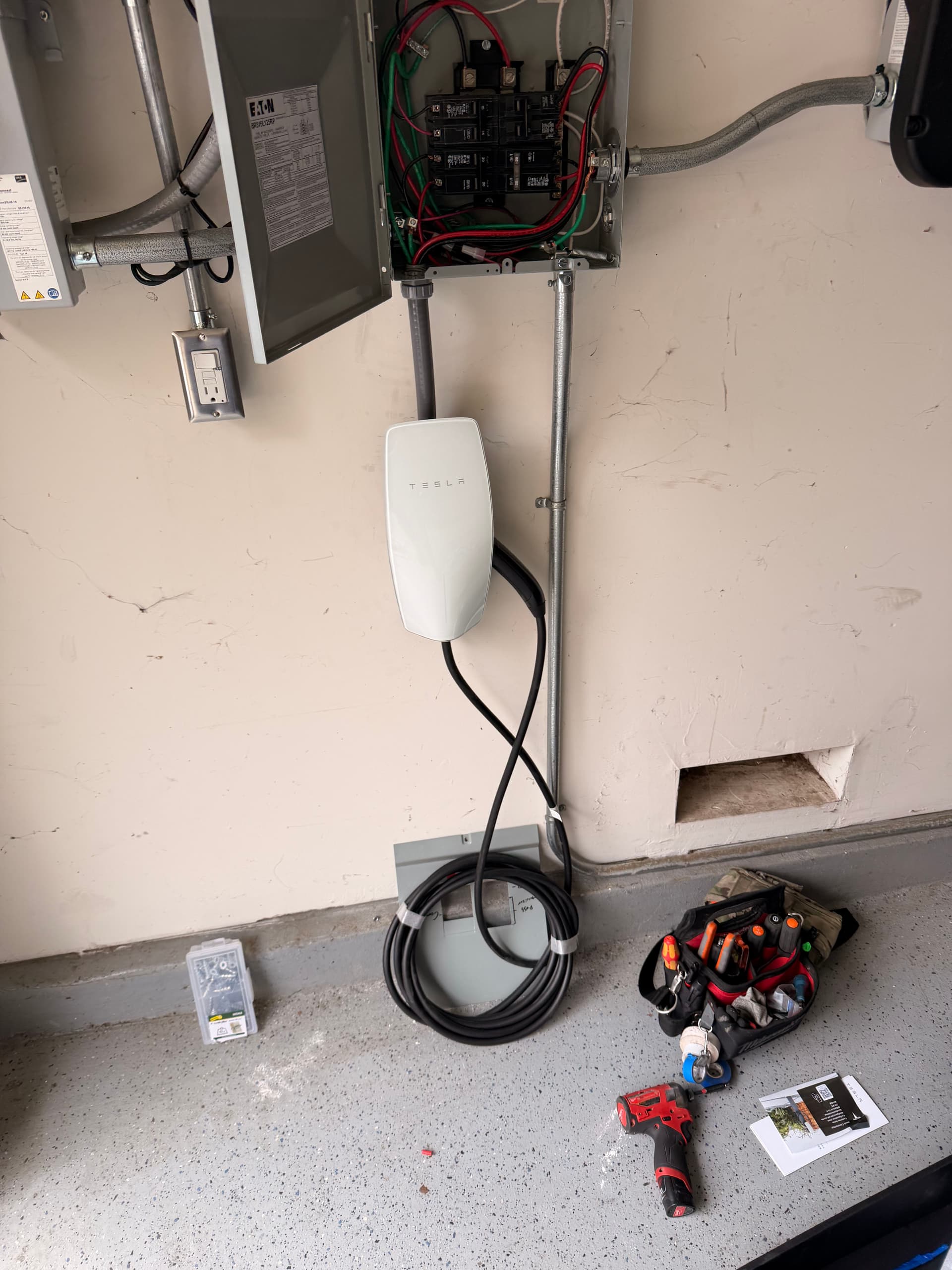 Gallery photos for Tesla Wall Connector Installed Right in the Garage: Image #2