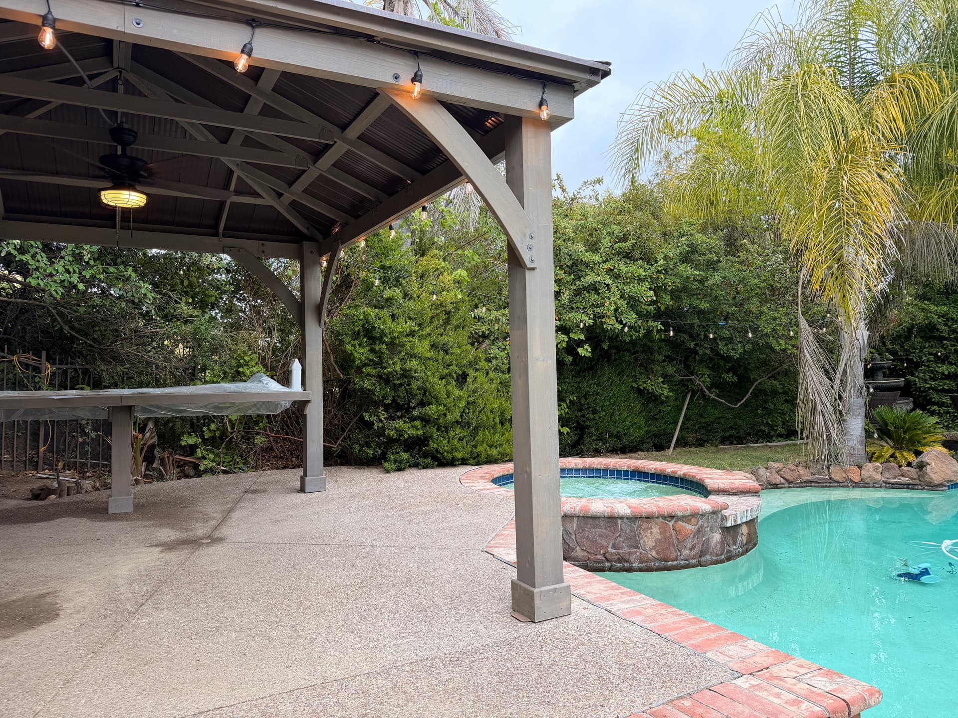 Gallery photos for Gazebo Ceiling Fan and String Light Installation Done Right: Image #4