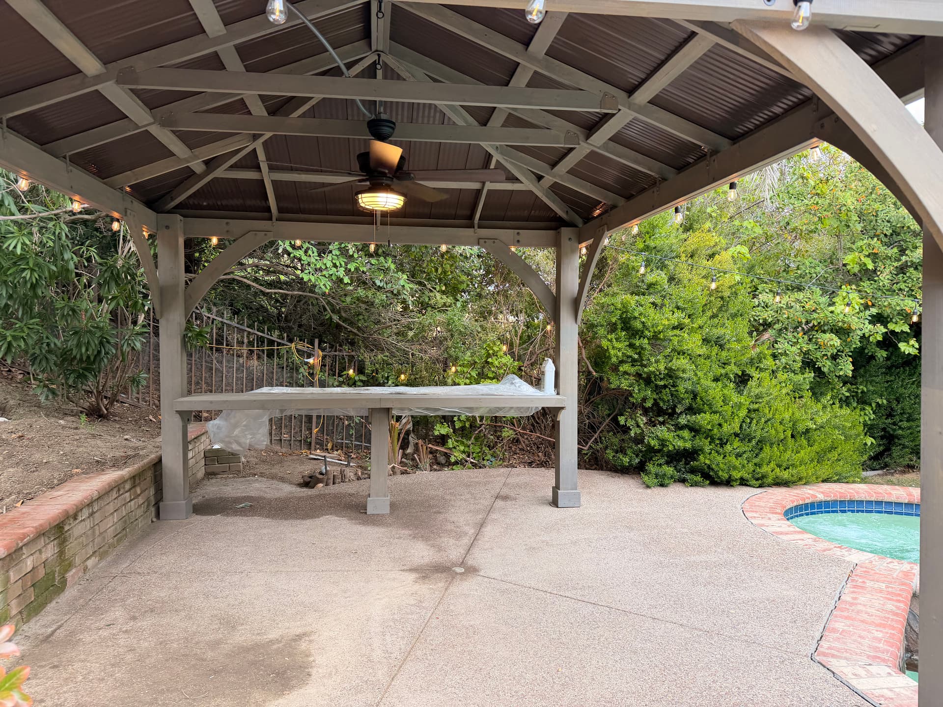 Gazebo Ceiling Fan and String Light Installation Done Right image