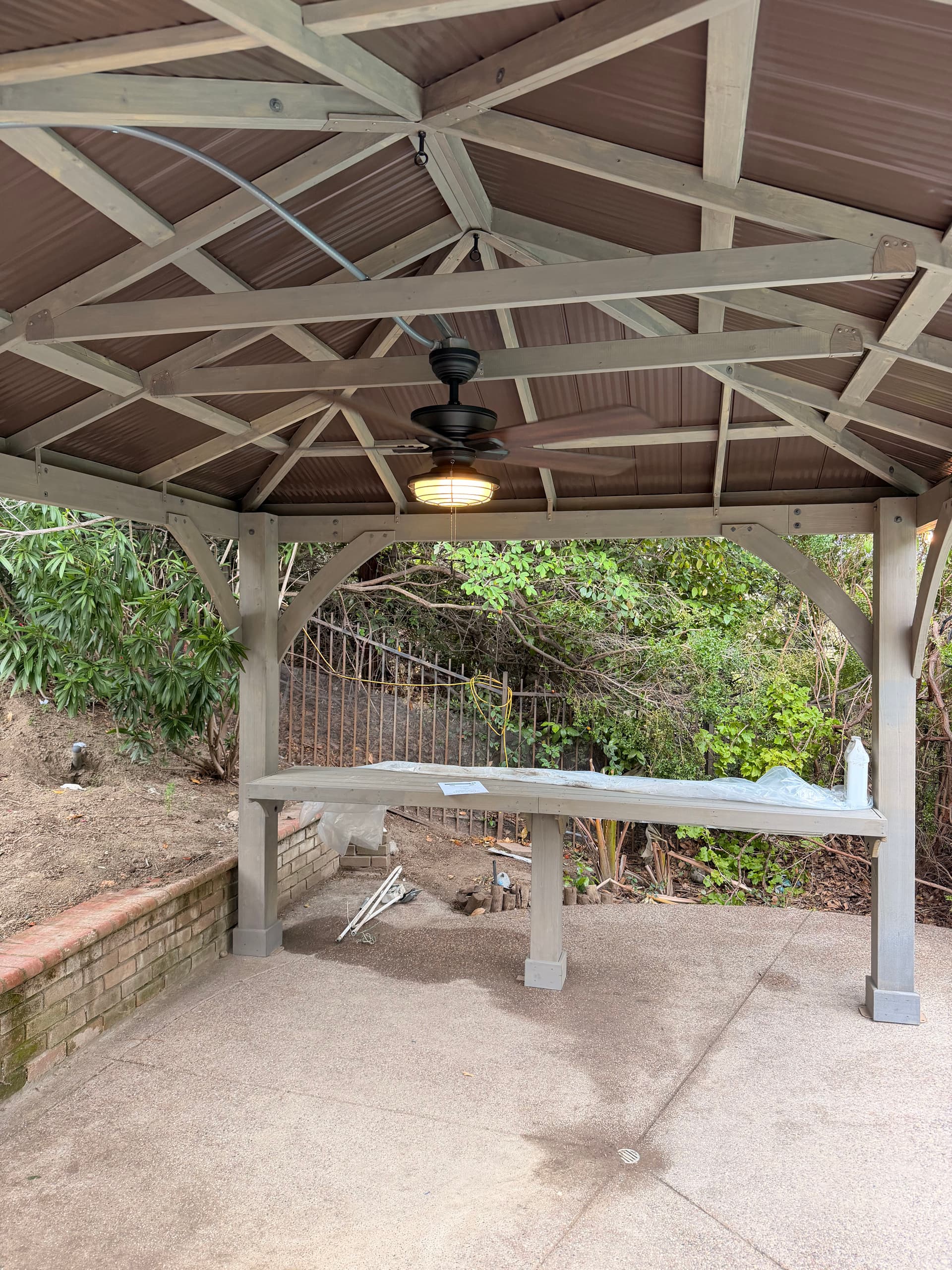 Gallery photos for Gazebo Ceiling Fan and String Light Installation Done Right: Image #6