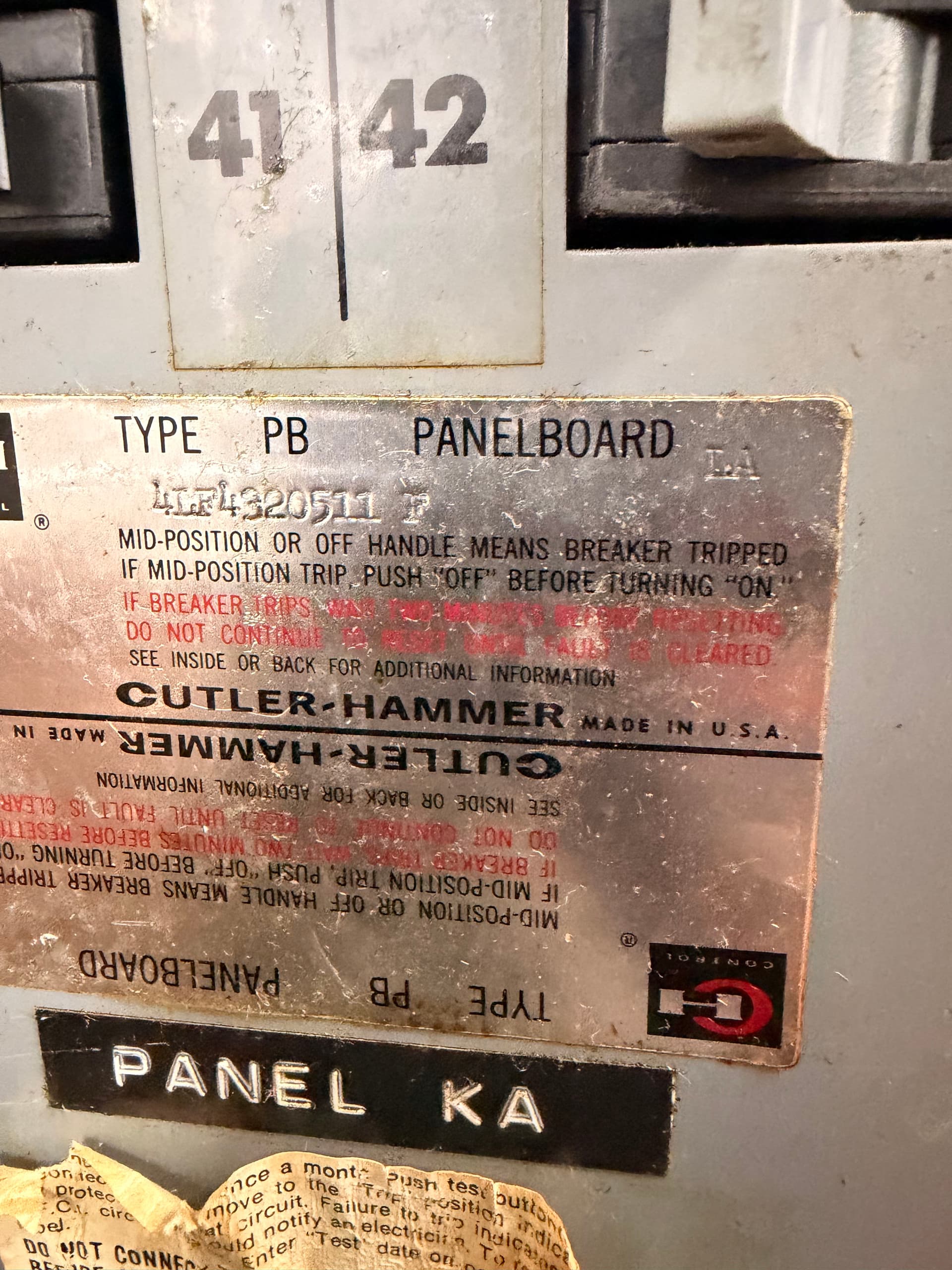 Gallery photos for Restaurant Electrical Panel Door Repair Back in Service: Image #3