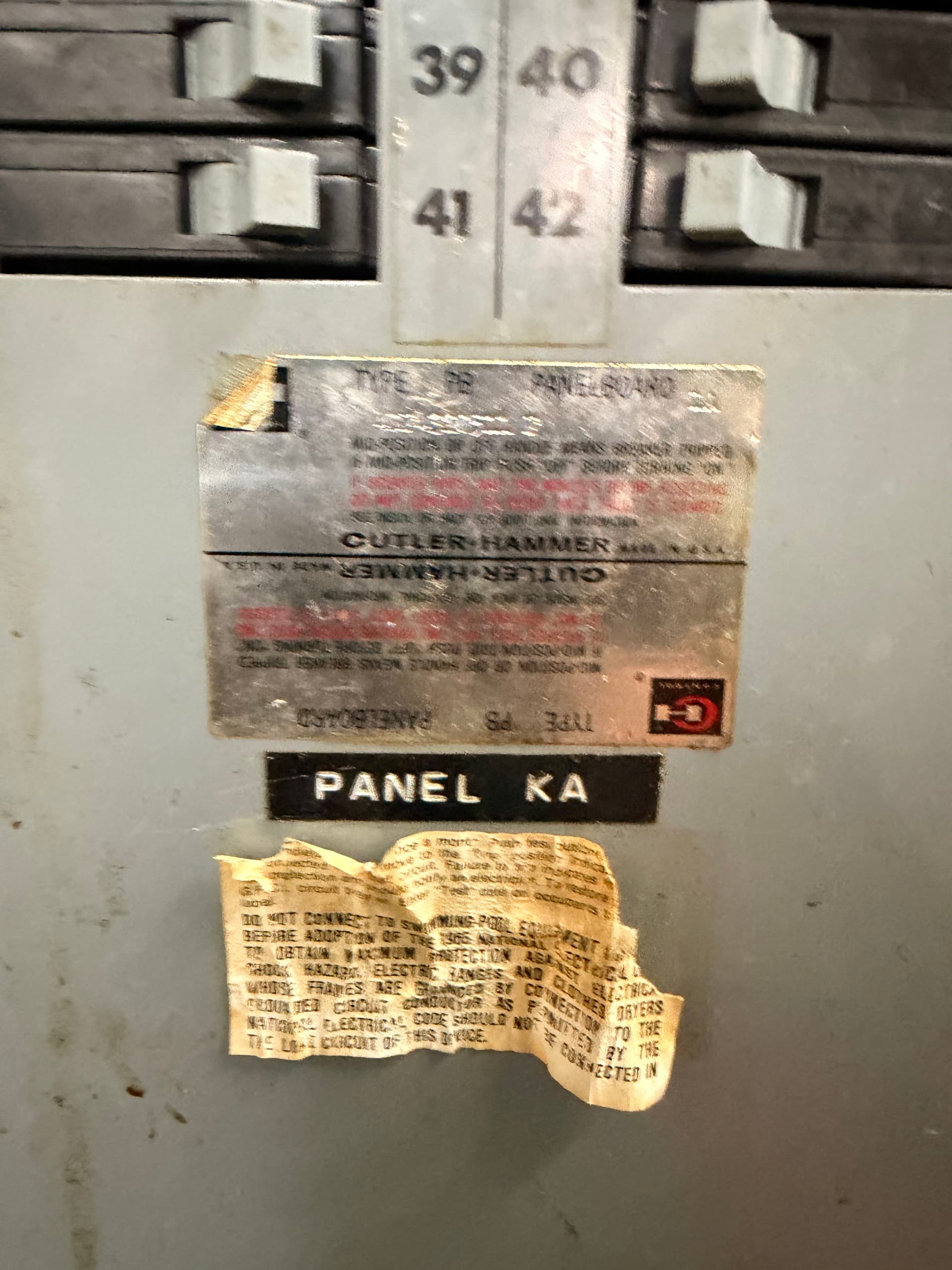 Gallery photos for Restaurant Electrical Panel Door Repair Back in Service: Image #2